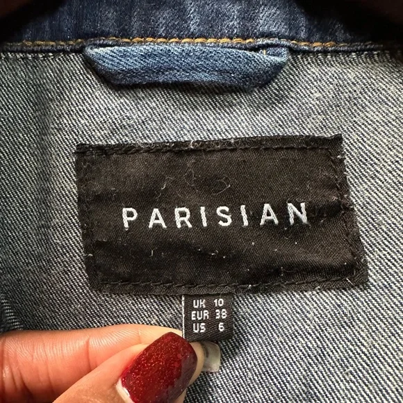 Parisian Cropped Dark Denim Jacket - Picture 3 of 8